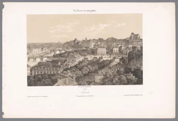 Vista di Laval dal viadotto (serie: Hedendaags Frankrijk)