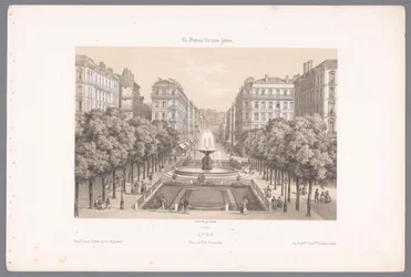 Vista della Place e della Rue Impériale a Lione