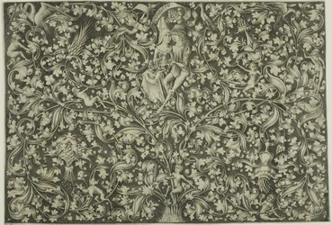 Pannello ornamentale con due amanti