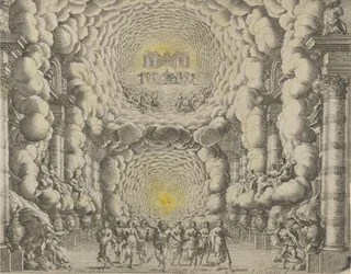 Progetto per un set teatrale creato da Giacomo Torelli da Fano per il balletto 