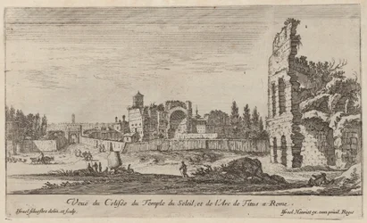 Veduta del Colosseo, del Tempio del Sole e dell