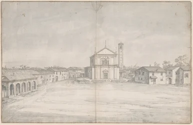 Centro città con una chiesa