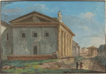Tempio della Fortuna Virile con il Tempio di Vesta in lontananza