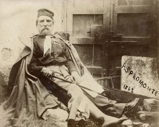 Giuseppe Garibaldi in Aspromonte, con la gamba ferita nel 1862