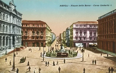Napoli, Italia, Piazzo Della Borsa, Corso Umberto I