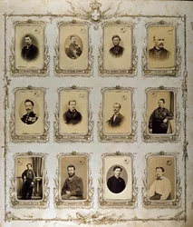 Risorgimento: ritratti dei Mille (o Camicie Rosse), che parteciparono alla spedizione di Giuseppe Garibaldi. 1860-1861