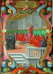 Riunione del Gran Consiglio di Venezia presieduta dal doge Sebastiano Venier