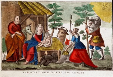 Adorazione dei pastori/natività di Cristo, immagine italiana XVIII secolo
