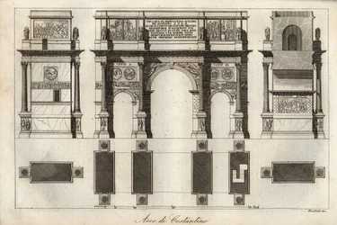 Arco di Costantino a Roma (315 d.C.) - incisione da 