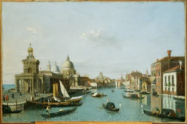 Canaletto surroundings Venice, Canale Grande with Dogana and Santa Maria della Salute (painting on canvas)