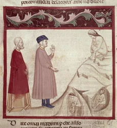Dante e Virgilio (70-19 a.C.) incontrano le anime imprigionate nelle rocce, dalla Divina Commedia di Dante Alighieri (1265-1321)