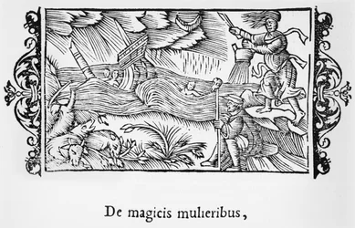De magicis mulieribus, illustrazione da Historia de Gentibus Septentrionalibus di Olaus Magnus (1490-1558), pubblicato a Roma, 1555