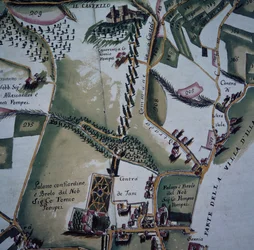 Dettaglio della mappa della città di Verona e dei suoi sobborghi, Italia