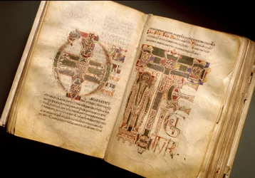 Doppia pagina di un manoscritto liturgico dell