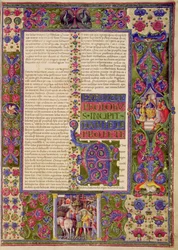Apertura del Libro del Profeta Daniele, dalla Bibbia di Borso d