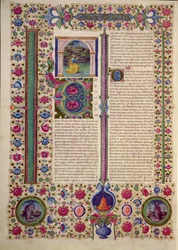 Apertura del libro del profeta Osea, dalla Bibbia di Borso d