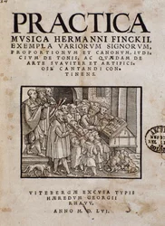 Frontespizio di Practica musica di Hermann Finck (1527-1558)