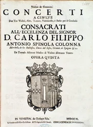 Frontespizio della partitura musicale di 
