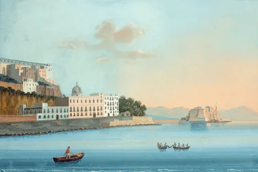 Il Chiatamone (gouache su pannello)