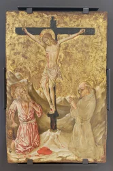 Il crocifisso tra san Girolamo e san Bernardo da Siena, maestro dell