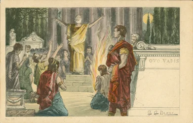 Illustrazione per il romanzo Quo Vadis di Henryk Sienkiewicz (litografia a colori)