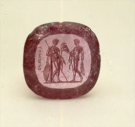 Intaglio di guerriero e portatore di armature, c.1800
