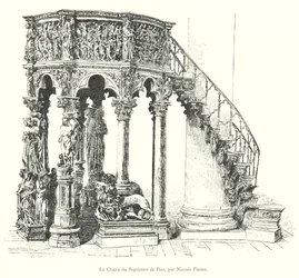La Chaire du Baptistere de Pise, par Niccolo Pisano
