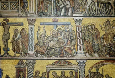 Compianto sul Cristo morto dalla quinta zona della cupola, Scuola fiorentina o veneziana