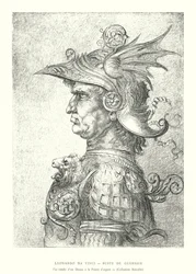 Leonardo da Vinci, Busto di Guerriero, Fac-simile di un Disegno a Punta d