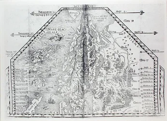 Mappa della Scandinavia, da un atlante di Olaus Magnus