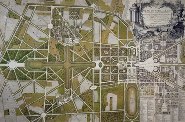 Mappa di Villa Mansi e dei suoi giardini a Capannori (Toscana), incisione
