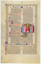 Marlay Cutting IT.10: Foglio con miniatura dal Decretum di Graziano che mostra l