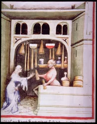 La bottega delle candele, dal Tacuinum Sanitatis