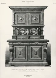 Credenza in quercia progettata a Stoccarda, illustrazione da L