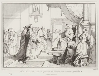Pietro Bembo eletto cardinale, e presentato dal Contarini e dal Sadoleto a papa Paolo III