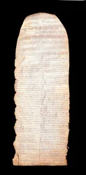 Placito cassinese detto Placito capuano (de Capoue) primo documento redatto in lingua volgare italiana nel marzo 960. Fu riformato dal principato longobardo di Capua. Montecassino (Frosinone), Museo dell