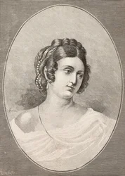 Ritratto di Costanza Monti (1792-1840), poetessa italiana (incisione di Centenari)
