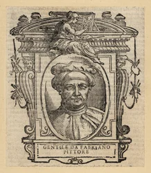 Ritratto di Gentile da Fabriano, pittore italiano, stile gotico internazionale, circa 1370-1427