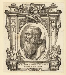 Ritratto di Giovanni Battista di Jacopo, noto come Rosso Fiorentino o Il Rosso, architetto italiano e pittore manierista a olio e affresco della scuola fiorentina