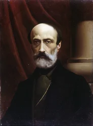 Ritratto di Giuseppe Mazzini (1805 o 1808 - 1872). Dipinto a olio. Museo del Risorgimento. Milano