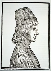 Ritratto di Pico della Mirandola (1463-94), da Delle Celeste Fisionomia di Giovanni Battista della Porta, Padova 1616, illustrato in Storia della Magia, pubblicato alla fine del XIX secolo