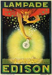 Manifesto pubblicitario delle lampadine Edison, Milano, Italia
