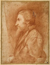 Ritratto di profilo (autoritratto?) di un uomo con la barba