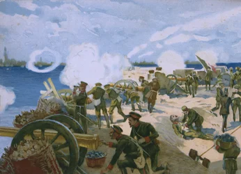 Ribellione a Venezia, marzo 1848, illustrazione da un album sulla storia del Risorgimento realizzato per il cioccolato Talmone, fine XIX secolo