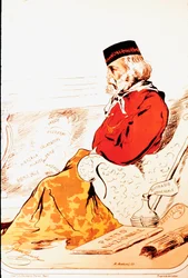 Rappresentazione dei membri della destra parlamentare degli eroi del Risorgimento e del patriota italiano Giuseppe Garibaldi nel 1874. Disegno. Roma, Museo del Risorgimento