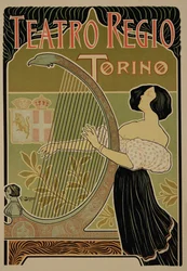 Riproduzione di un poster pubblicitario del Teatro Reale, Torino