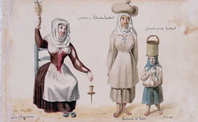Costumi sardi da Tissi, stampa ms. 257, Collezione Cominotti