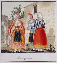 Donne sarde in costumi del Campidano, collezione Luzzetti