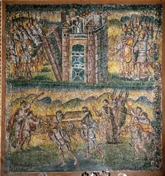 Scene dal Libro di Giosuè: La presa di Gerico, I sette sacerdoti che portano l