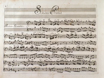 Pagina di spartito per "Sonata per violino e basso continuo" di Giuseppe Tartini